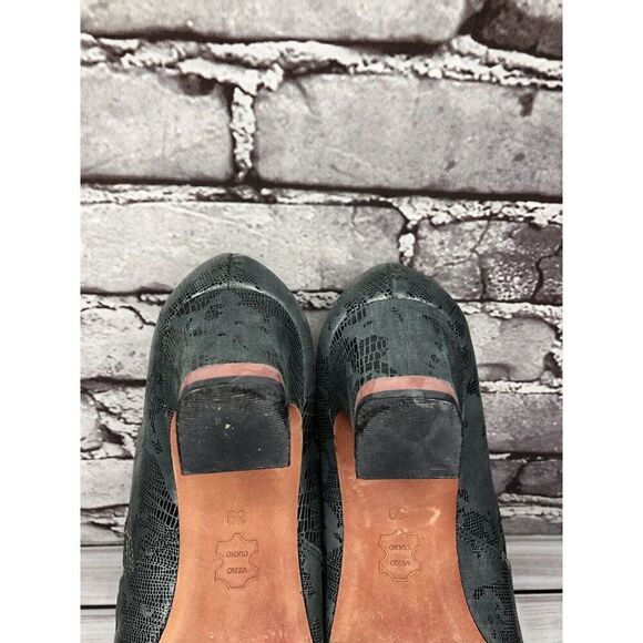 Oh! Healthy Heels Blue Gray Leather Croc Print Ankle Heel Booties Women Sz 39EU - Picture 14 of 16